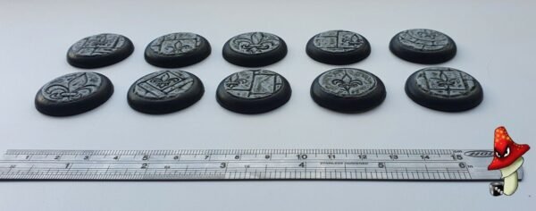 10 x 30mm Fleurdelis Flagstone DS Round Resin Bases, sisters battle, sororitas, - Image 5