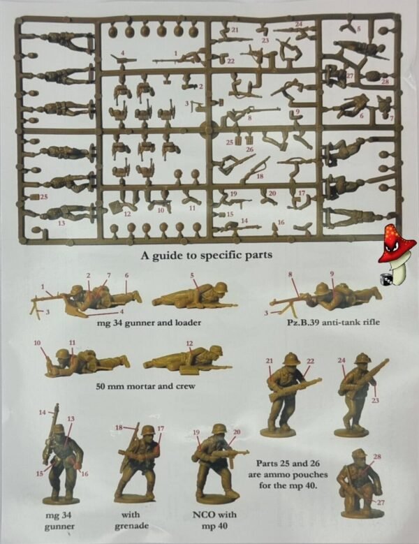 Perry Miniatures Afrikakorps 1941-43  1 x sprue loose WWII 28mm German Infantry - Image 3