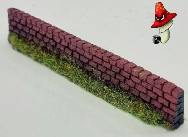 1 x 134mm Dark Red Brick Garden Walling Cast Resin 1/72 00 Gauge Javis PW3DKRED