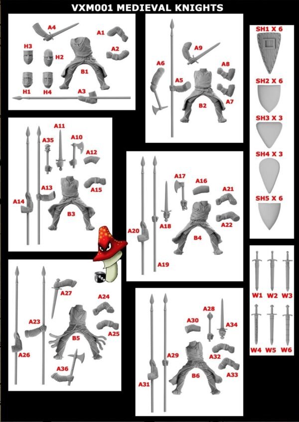 Victrix Medieval Knights 28mm 1:56 1 X Sprue Set Unboxed  OLDHAMMER - Image 10