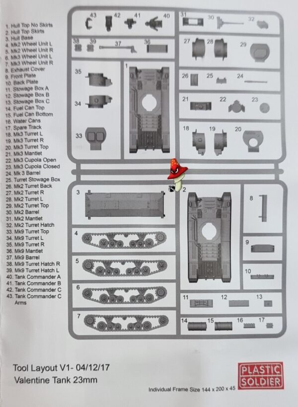 Plastic Soldier Company 15mm British Valentine Tank  1 x Sprue Unboxed WWII - Image 13