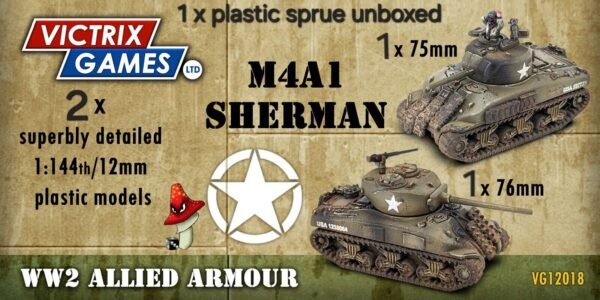 Victrix 2 x M4A1 Shermans 12mm 1:144 scale WWII Tanks VG12018 1 X Sprue Unboxed