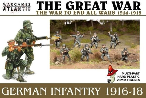 Wargames Atlantic German Infantry (1916-1918) 1/56 28mm scale WWI WWII   sprue