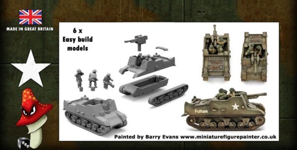 Victrix 6 x Sexton 25pdr 12mm 1:144 scale WWII Tank VG12016 Sprues & Tranfers - Image 2