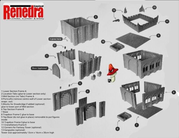 RENEDRA TOWER Plastic Scenery Terrain 28mm - 1/56th Scale  wargames castle - Image 2