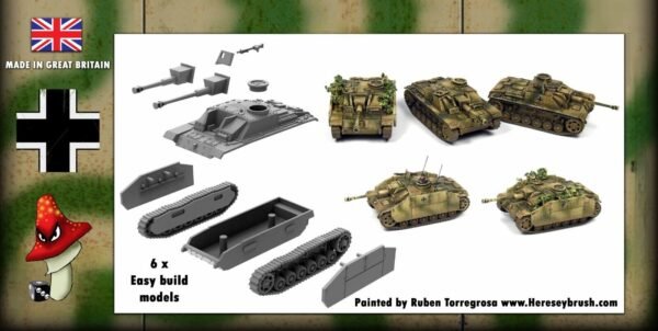 Victrix 6 x StuG III 12mm 1:144 scale WWII Tanks VG12003 Sprues & Tranfers - Image 2