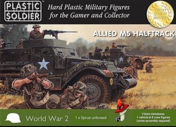 Plastic Soldier Company Allied M5 Halftrack 15mm 1 X Sprue Unboxed WWII