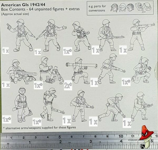 Valiant Miniatures 1/72 WWII American GIs 1942/44 VM003 1 x sprue 17 figures - Image 2