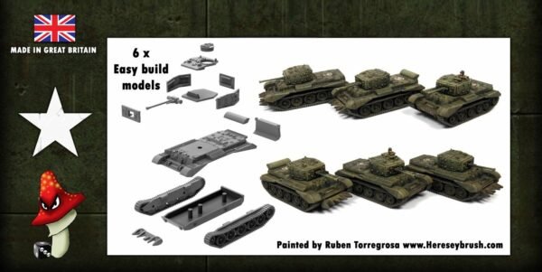 Victrix 6 x Cromwell mk VII 12mm 1:144 scale WWII Tank VG12005 Sprues & Tranfers - Image 2