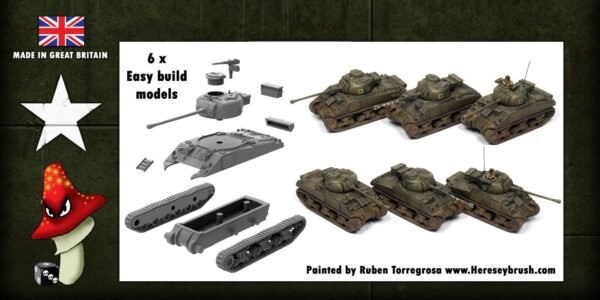 Victrix 6 x Sherman Firefly 12mm 1:144 scale WWII Tank VG12006 Sprues & Tranfers - Image 2