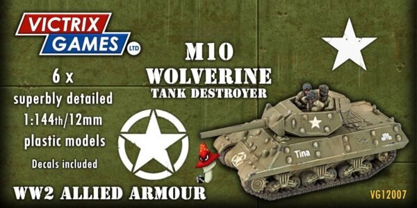 Victrix 6 x M10 Wolverine  12mm 1:144 scale WWII Tanks VG12007 Sprues & Tranfers