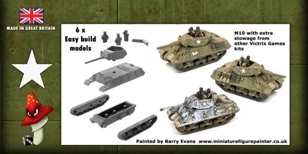 Victrix 6 x M10 Wolverine  12mm 1:144 scale WWII Tanks VG12007 Sprues & Tranfers - Image 2