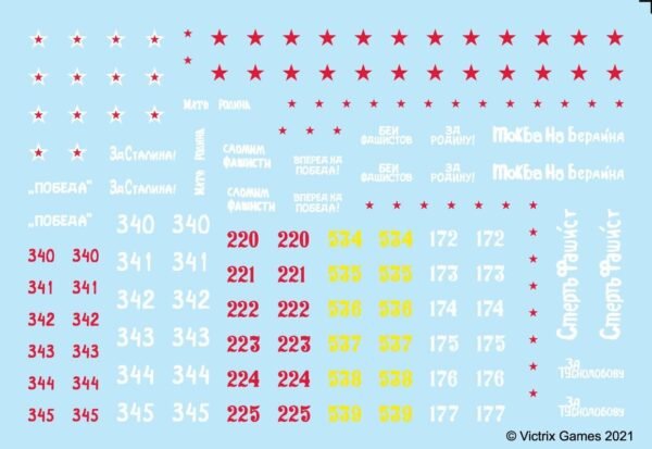 Victrix  Russian Transfers 1 12mm 1:144 Transfers / Decals WWII Wargames