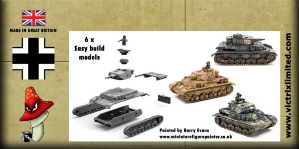 Victrix 6 x Panzer IV F Tank 12mm 1:144 scale WWII VG12022 Sprues & Tranfers - Image 2