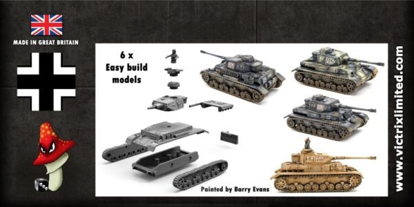 Victrix 6 x Panzer IV G 12mm 1:144 scale WWII Tanks VG12023 Sprues & Tranfers - Image 2