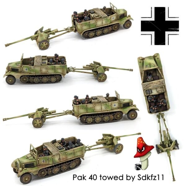 4 x Pak 40 + Sd.Kfz.11 12mm 1:144 scale WWII Tank VG12026 Sprues & Tranfers - Image 7