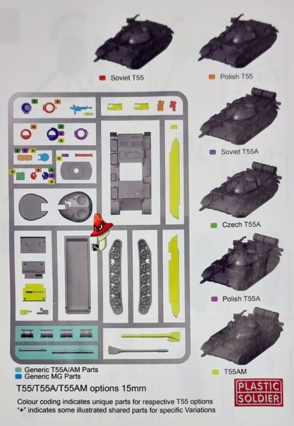 Plastic Soldier Company 15mm Soviet T55/T55AM2 Main Battle Tank 1 x Sprue - Image 4