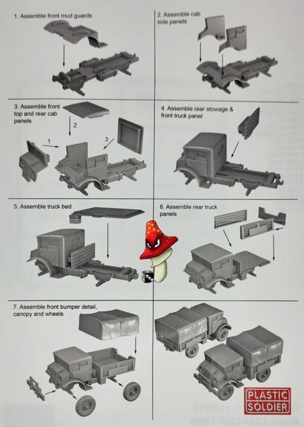 Plastic Soldier Company 15mm WW2 British CMP 15cwt Truck 1 x Sprue Unboxed - Image 4