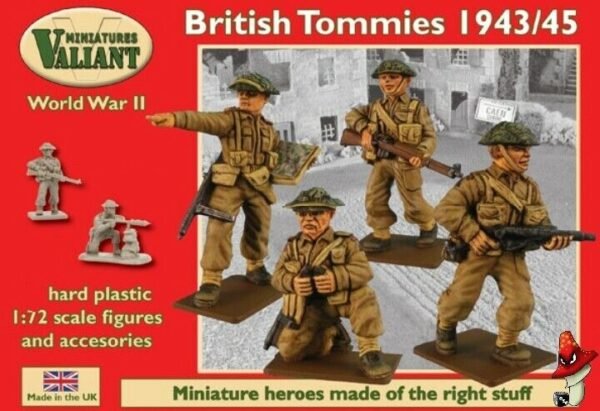 Valiant Miniatures 1/72 WWII British Tommies  VM001 1 x sprue 17 figures