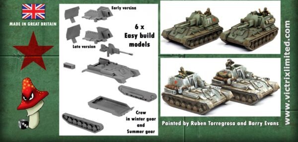 Victrix 6 x Russian SU76 + Crew 1:144 scale WWII Tank VG12028 Sprues & Tranfers - Image 2