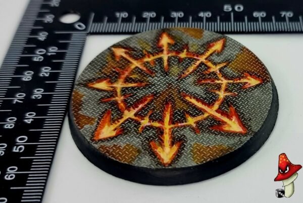 1 x 60mm Chaos Symbol metal flooring Round Resin Base, Demon Warhammer 40k scifi - Image 3