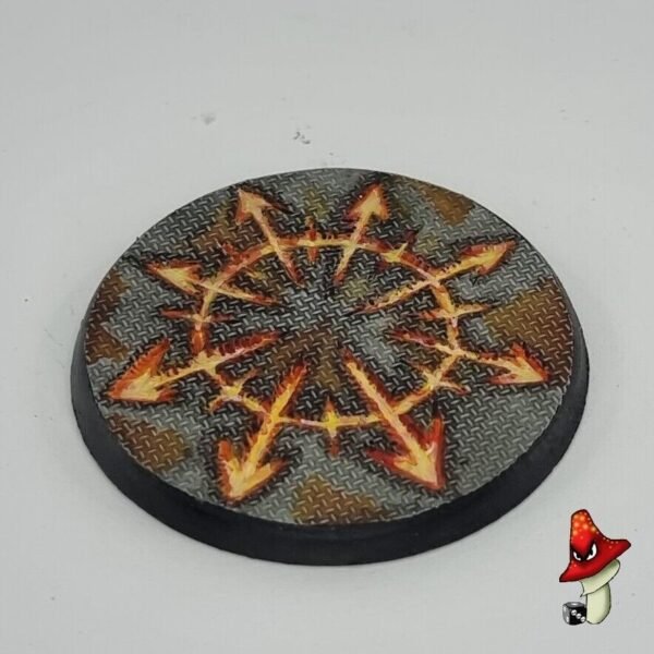 1 x 60mm Chaos Symbol metal flooring Round Resin Base, Demon Warhammer 40k scifi - Image 6