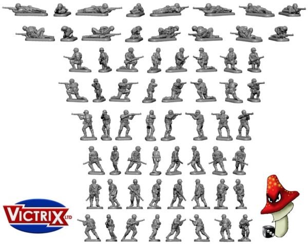 Victrix US Infantry Troops 12mm 1:144 scale WWII VG12019 188 X Detailed Figures - Image 2