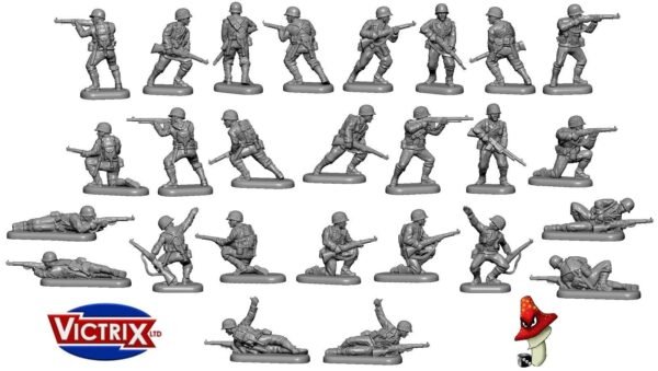 Victrix 47 x US Infantry Troops 12mm 1:144 WWII VG12019 1 x Sprue Set Unboxed - Image 13