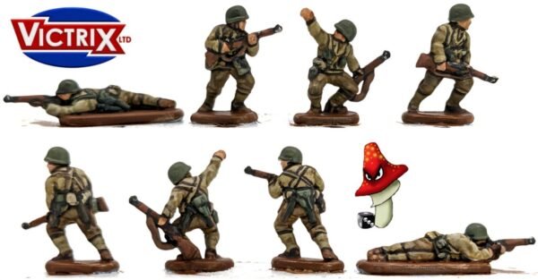 Victrix US Infantry Troops 12mm 1:144 scale WWII VG12019 188 X Detailed Figures - Image 9