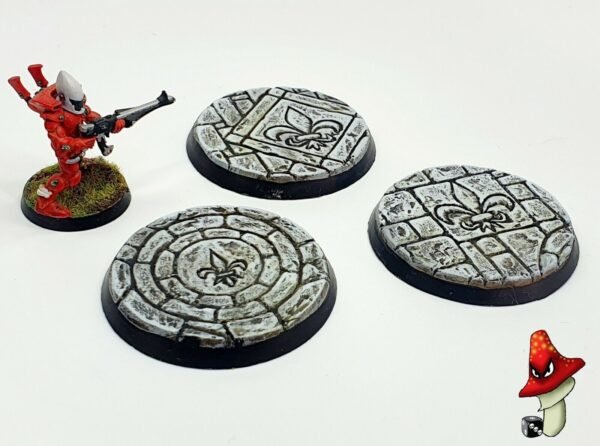 3 x 50mm resin bases, sisters battle, sororitas ruined sanctuary inquisition 40k