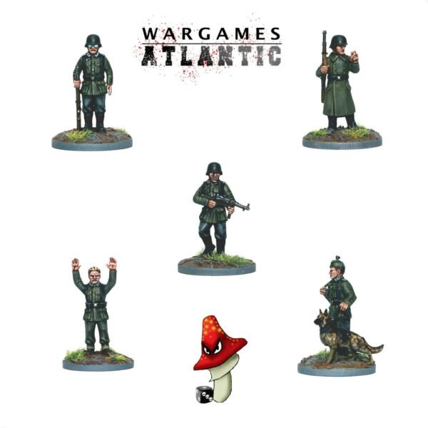 German Sentries & Dogs Wargames Atlantic 1/56 28mm scale WWII 1 x sprue Unboxed - Image 4