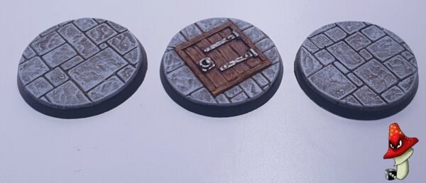 3 x 50mm Dungeon Flagstone Floor Trap door Round Resin Bases Warhammer 40K D&D