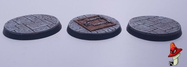 3 x 50mm Dungeon Flagstone Floor Trap door Round Resin Bases Warhammer 40K D&D - Image 5