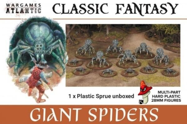 Wargames Atlantic Fantasy Giant Spiders  28mm 1/56 Scale 1 x Sprue Unboxed