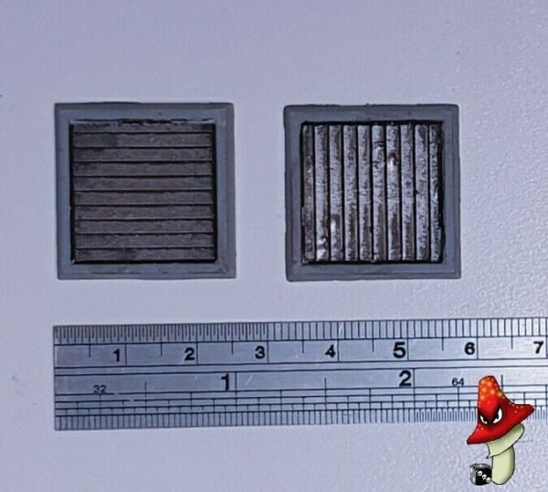 2 x 25mm Air Vent Square wargames scenery urban 28mm scale 40k Necromunda