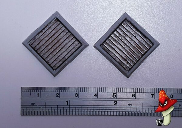 2 x 25mm Air Vent Square wargames scenery urban 28mm scale 40k Necromunda - Image 5