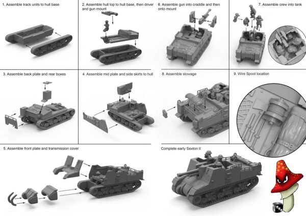 Plastic Soldier 15MM Scale Sexton Self Propelled Gun 1 x Plastic Sprue Unboxed - Image 3