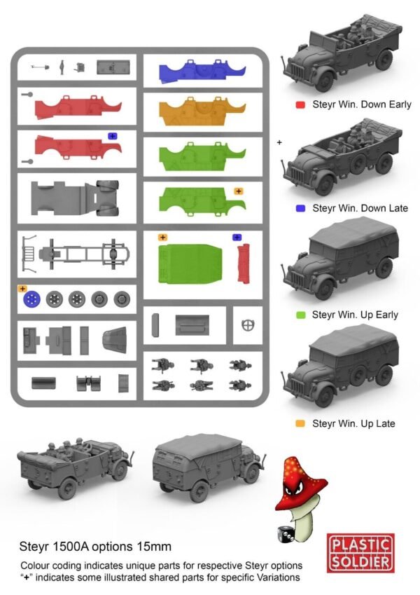 Plastic Soldier Company 15mm German Steyr Heavy Car 1 X Sprue Unboxed WWII 1/100 - Image 2