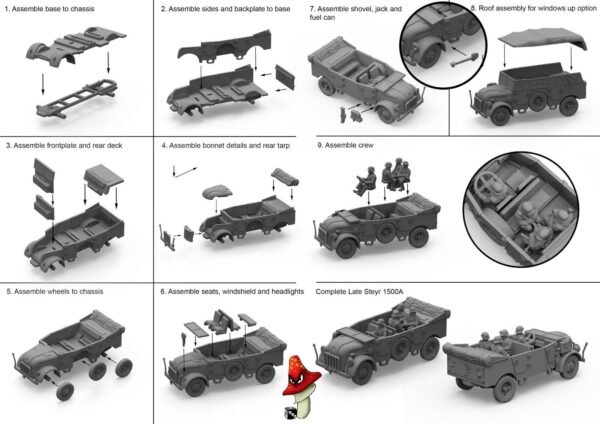 Plastic Soldier Company 15mm German Steyr Heavy Car 1 X Sprue Unboxed WWII 1/100 - Image 3