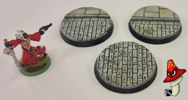 3 x 50mm Cobblestone Road Resin Bases 40k WWII table top wargames