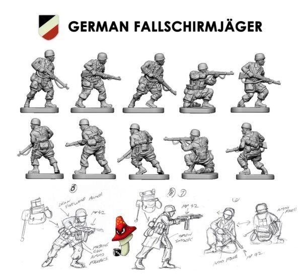 Victrix German Fallschirmjaeger 12mm 1:144 scale WWII 2 x sprues loose VG12020 - Image 5