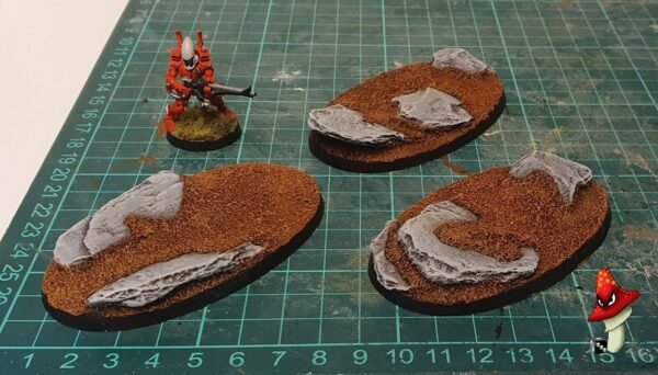 90mm x 52mm Oval Rock/Slate Resin Bases x3 Warhammer 40,000 40k fantasy GW - Image 2