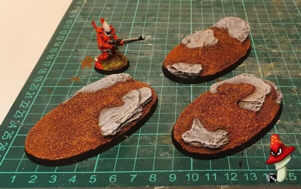 90mm x 52mm Oval Rock/Slate Resin Bases x3 Warhammer 40,000 40k fantasy GW - Image 3