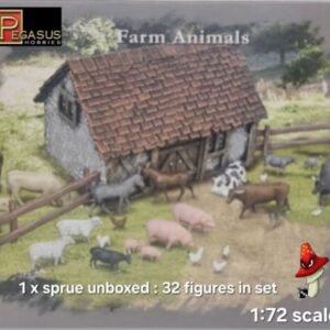 Pegasus 1:72 Scale Farm Animals 1 X Sprue Unboxed PKPG7052 32 Models Per Sprue